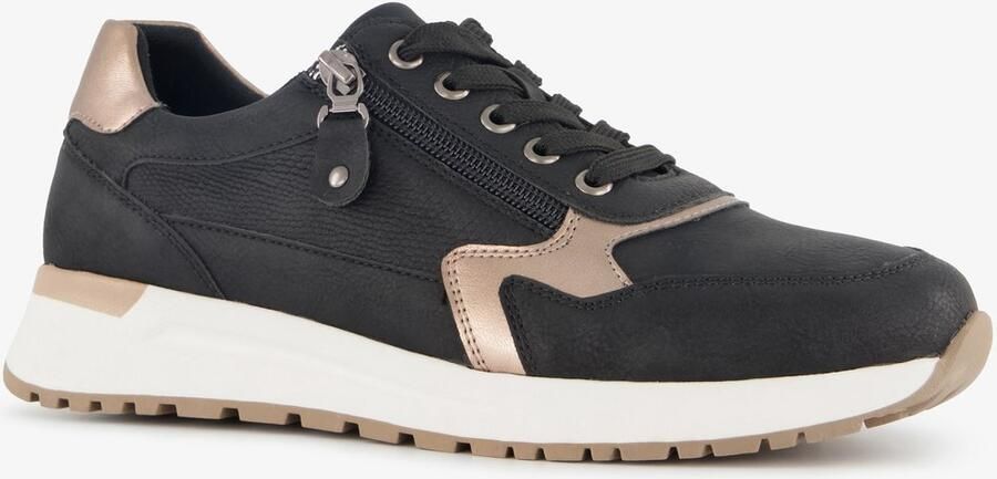 BLUE BOX dames sneakers zwart goud Uitneembare zool