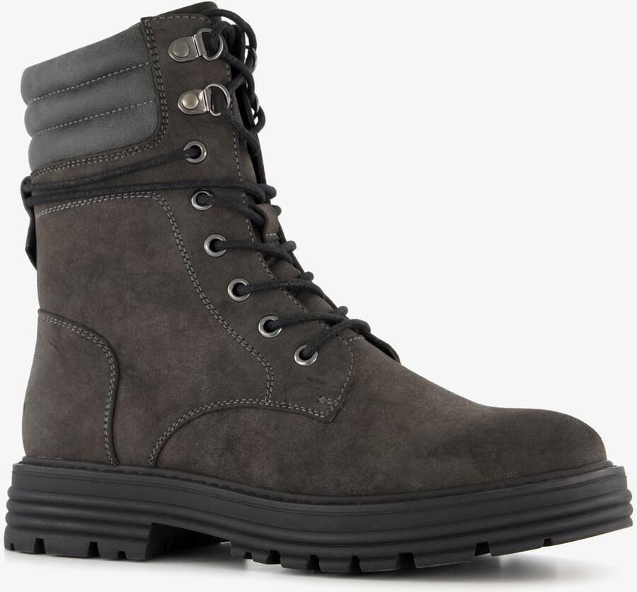 BLUE BOX dames veterboots antraciet Grijs