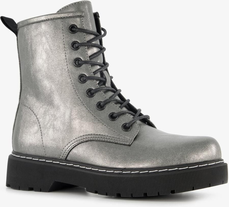 BLUE BOX dames veterboots grijs Uitneembare zool