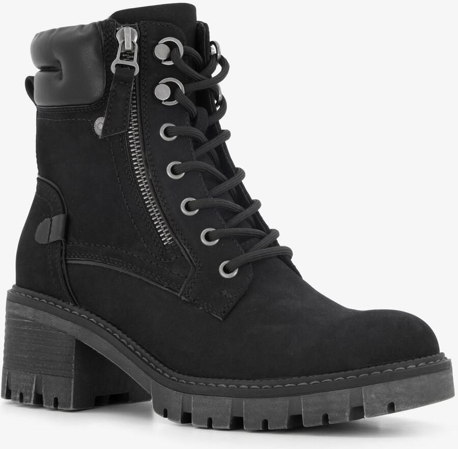 BLUE BOX dames veterboots zwart