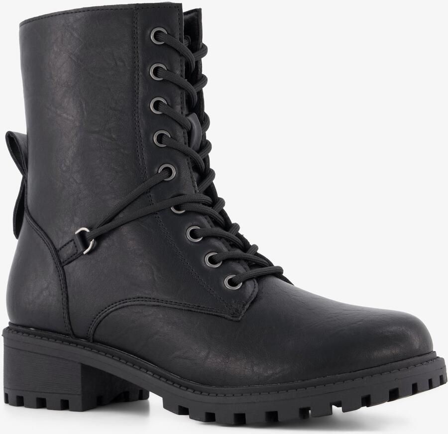 BLUE BOX dames veterboots zwart