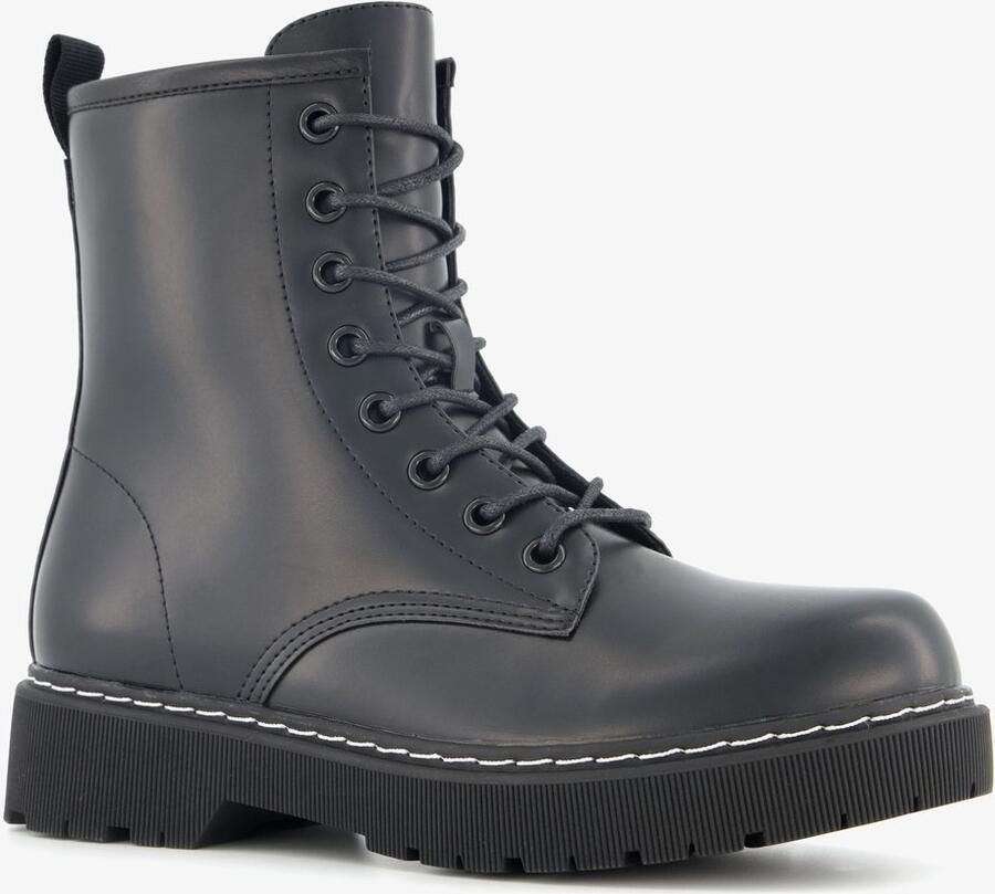 BLUE BOX dames veterboots zwart Uitneembare zool