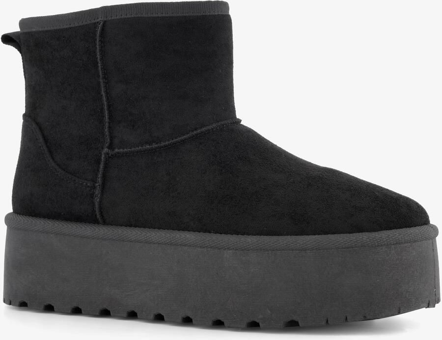 BLUE BOX gevoerde dames boots plateauzool zwart