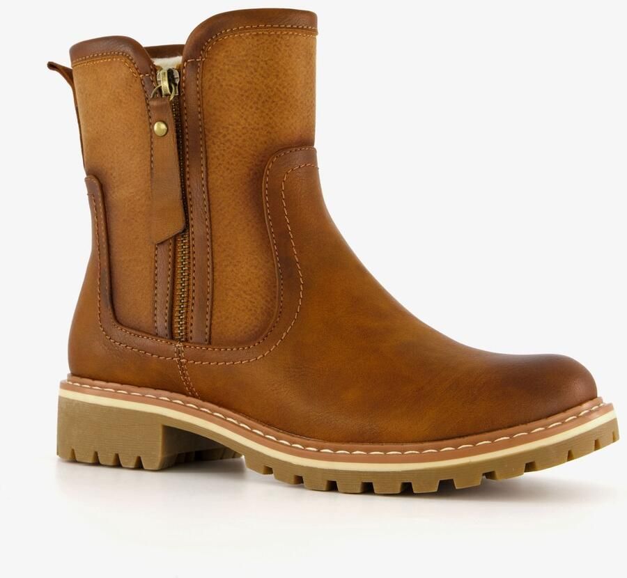 BLUE BOX gevoerde dames enkellaarzen bruin