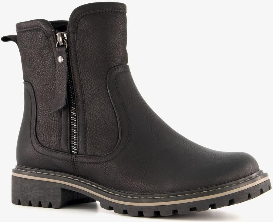 BLUE BOX gevoerde dames enkellaarzen zwart