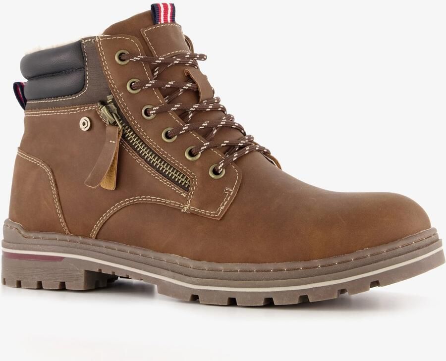 BLUE BOX gevoerde heren veterboots bruin