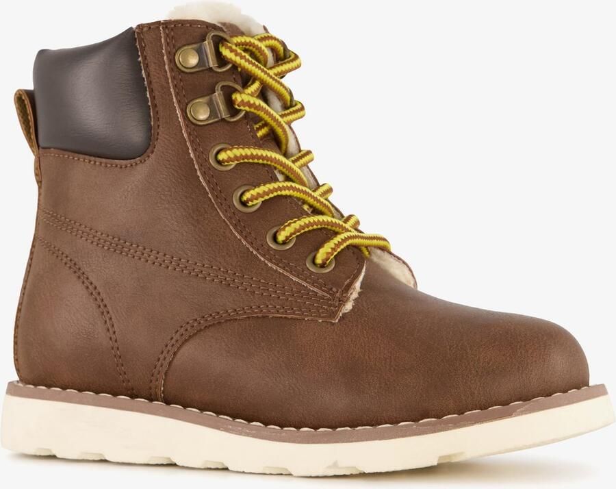 BLUE BOX gevoerde jongens veterboots cognac bruin