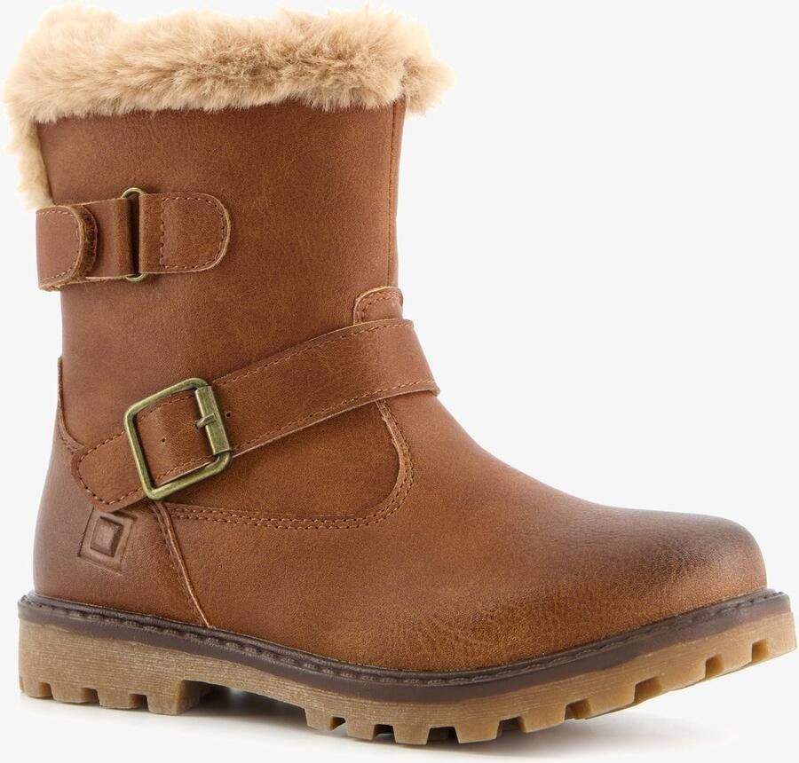 BLUE BOX gevoerde meisjes biker boots cognac bruin