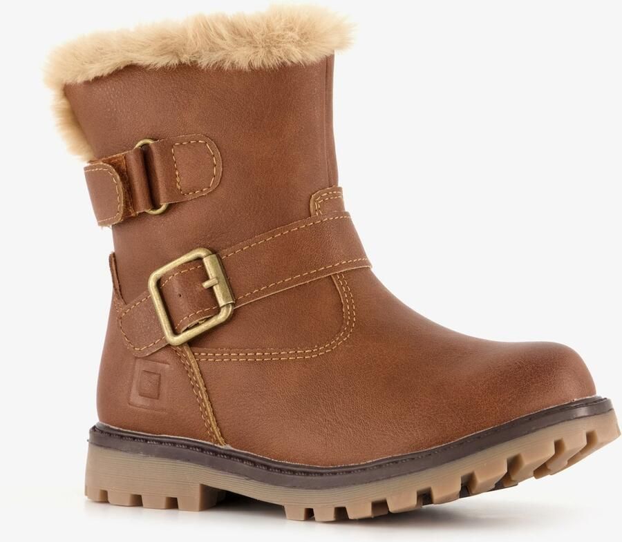 BLUE BOX gevoerde meisjes biker boots cognac