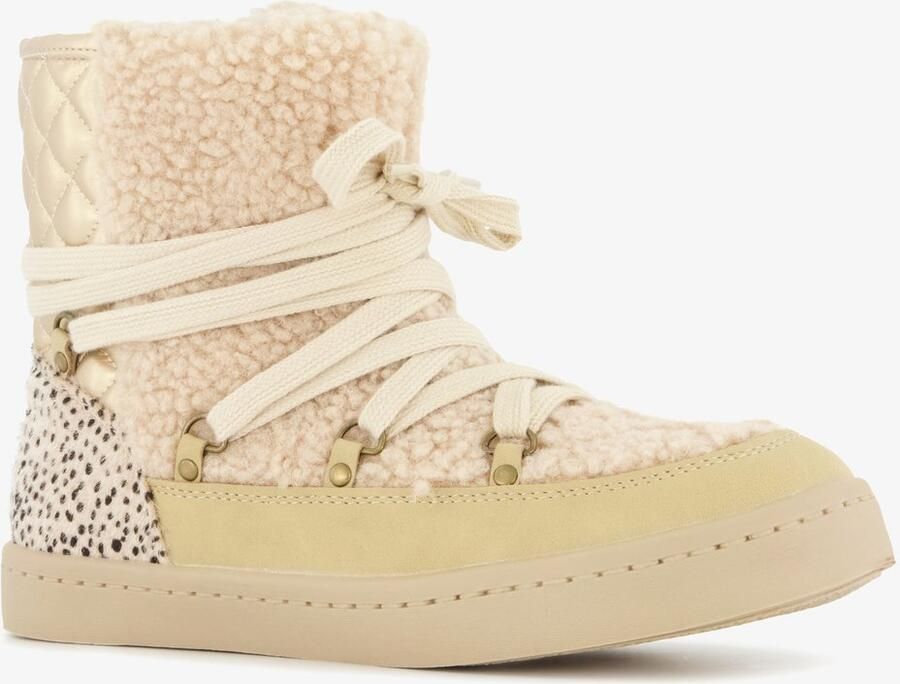 BLUE BOX gevoerde meisjes teddy boots beige goud