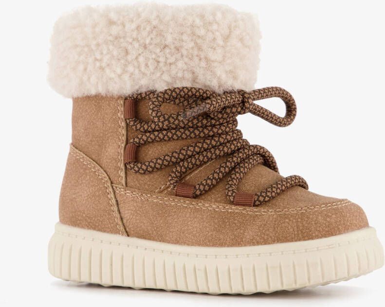 BLUE BOX gevoerde meisjes teddy veterboots bruin