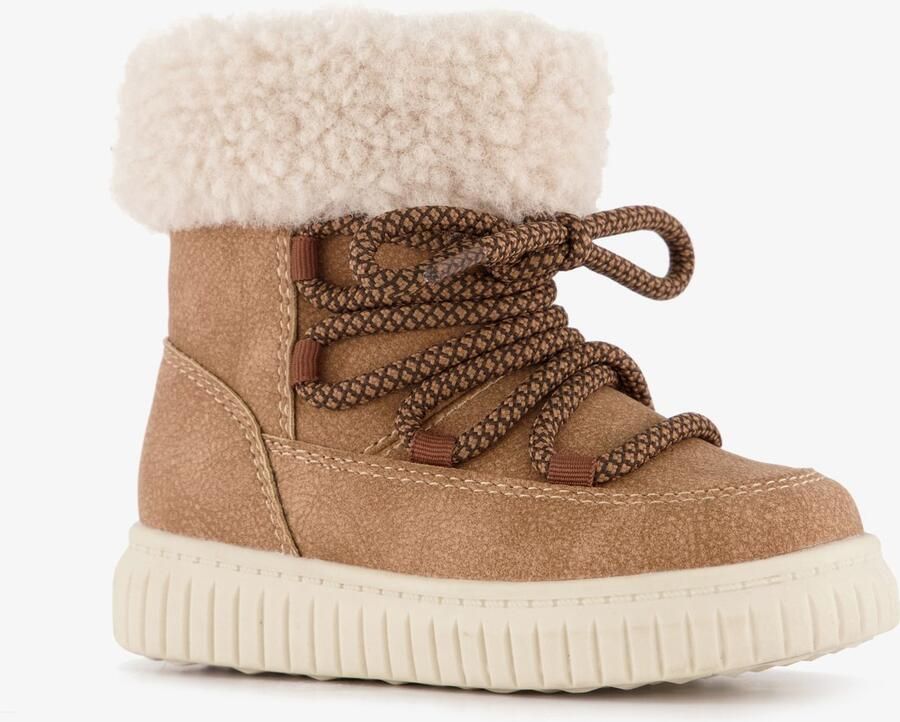 BLUE BOX gevoerde meisjes teddy veterboots bruin