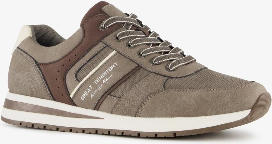 BLUE BOX heren sneakers beige bruin Uitneembare zool