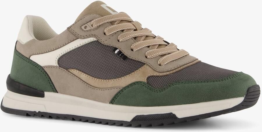 BLUE BOX heren sneakers groen beige Uitneembare zool