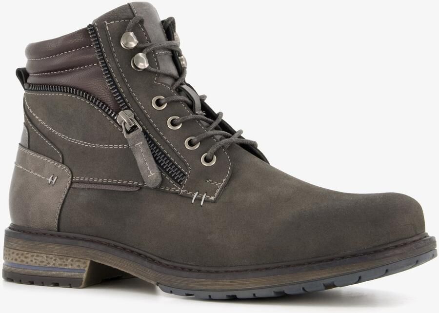 BLUE BOX heren veterboots grijs