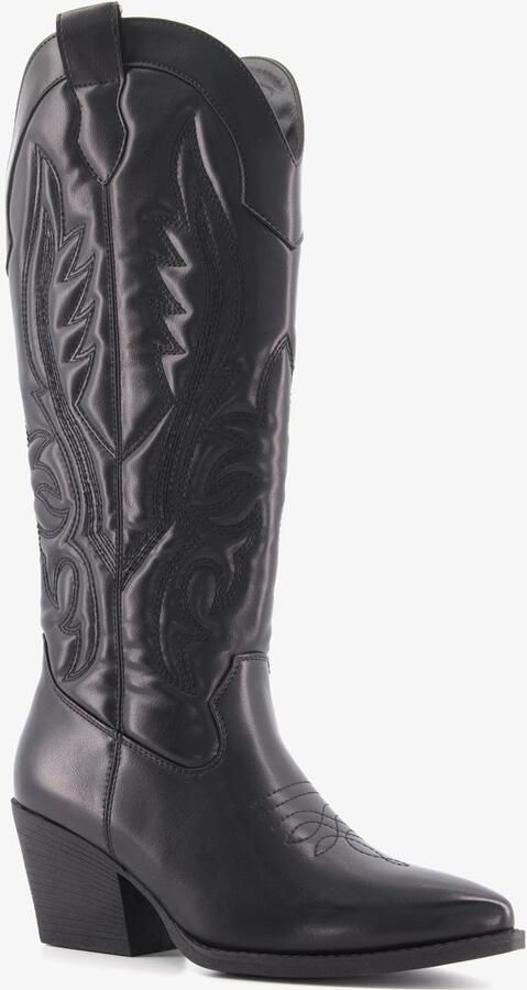 BLUE BOX hoge dames cowboylaarzen zwart