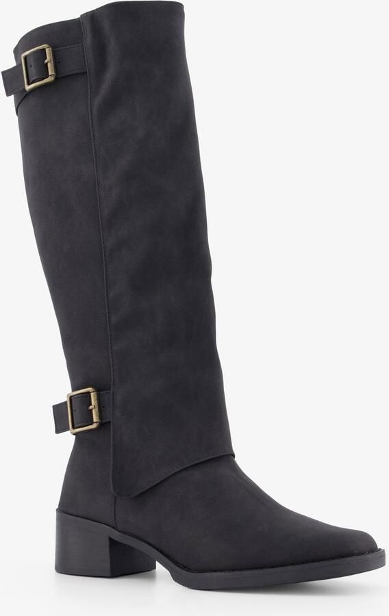 BLUE BOX hoge dames laarzen met sierbandjes zwart