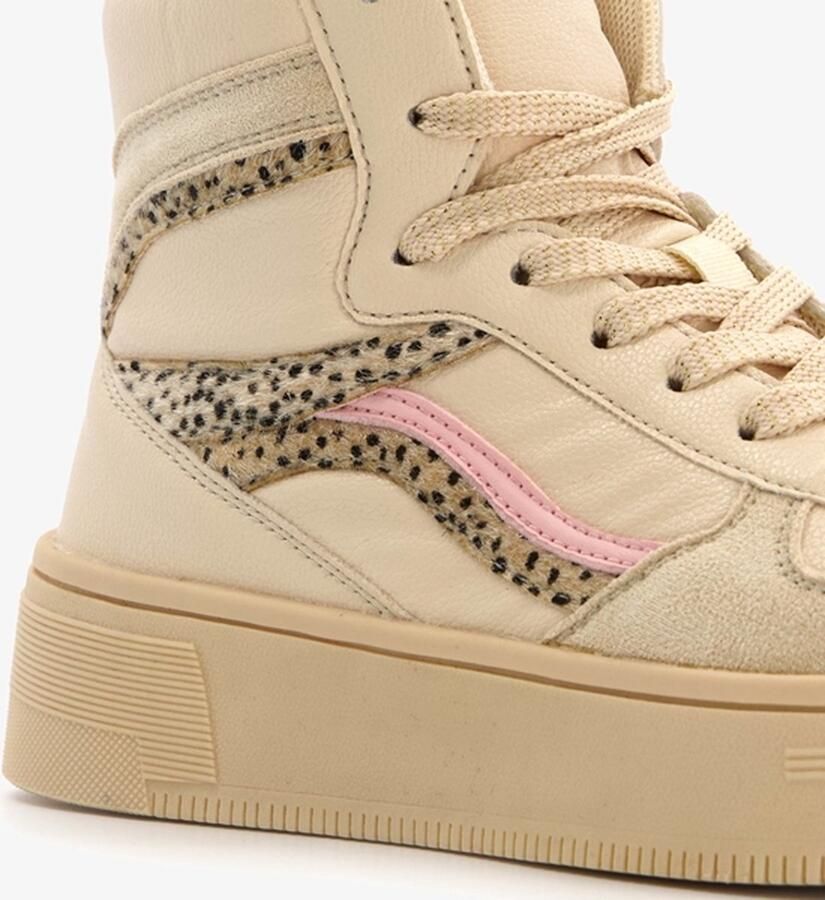 BLUE BOX hoge dames sneakers met cheetah print Beige - Foto 2