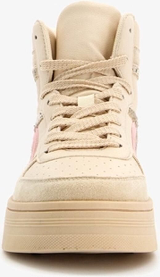 BLUE BOX hoge dames sneakers met cheetah print Beige - Foto 5