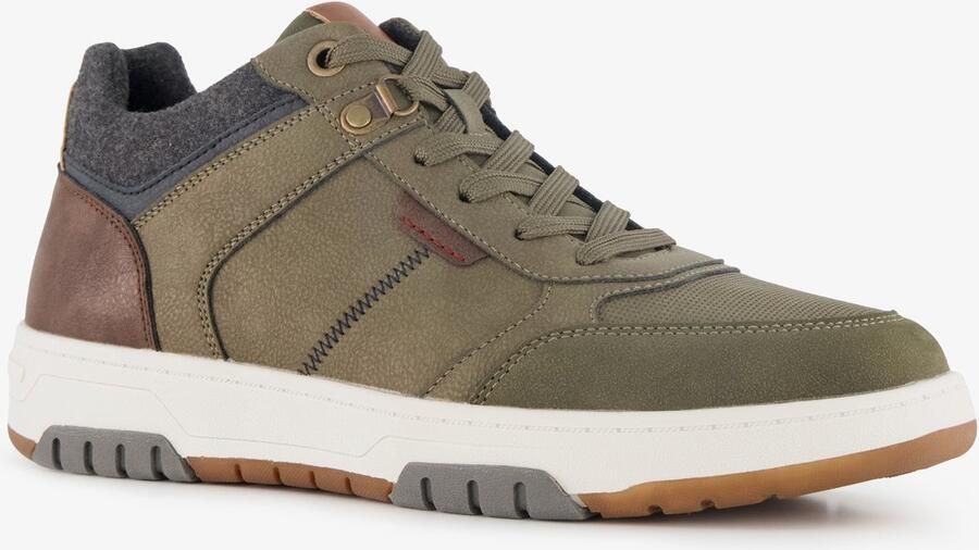 BLUE BOX hoge heren sneakers groen cognac Uitneembare zool