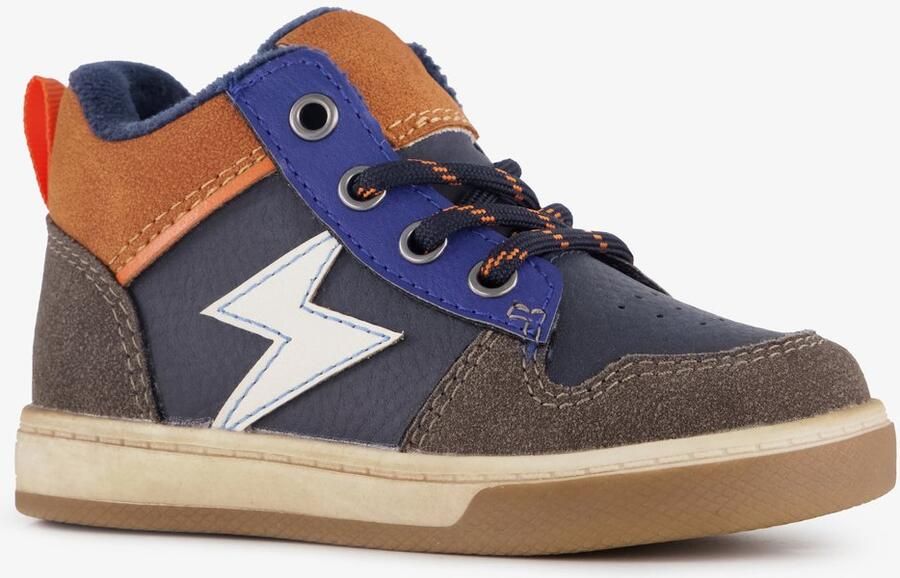 BLUE BOX hoge jongens sneakers blauw oranje