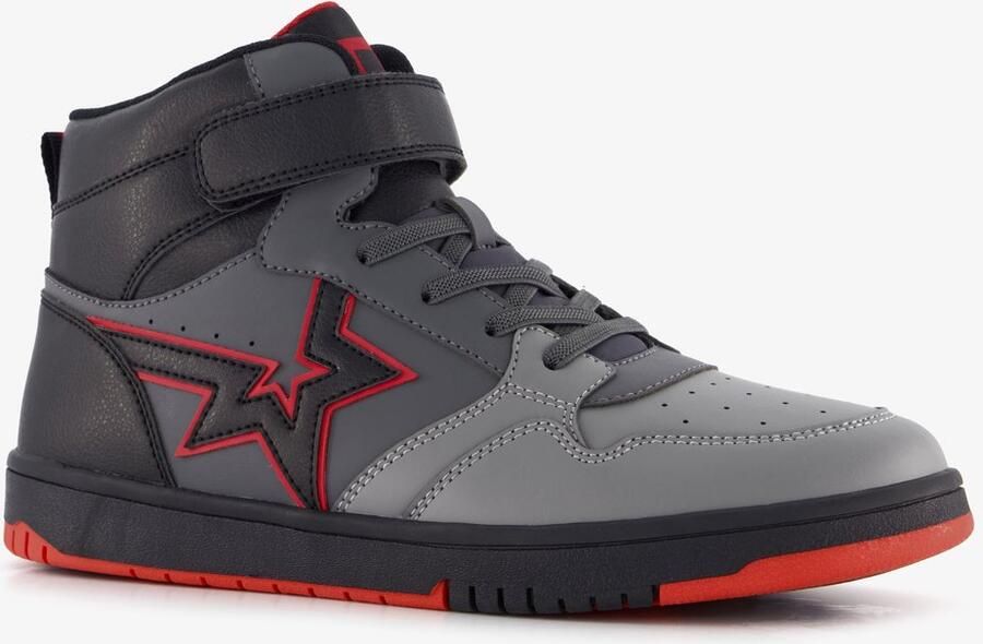 BLUE BOX hoge jongens sneakers met ster zwart grijs