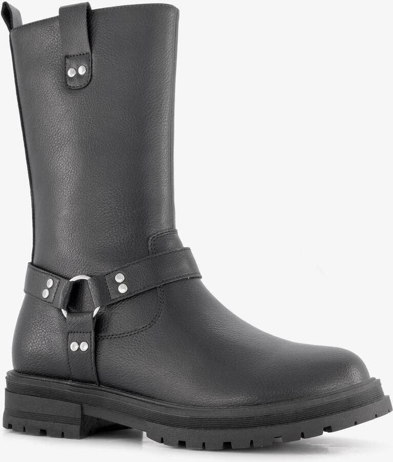 BLUE BOX hoge meisjes biker boots zwart