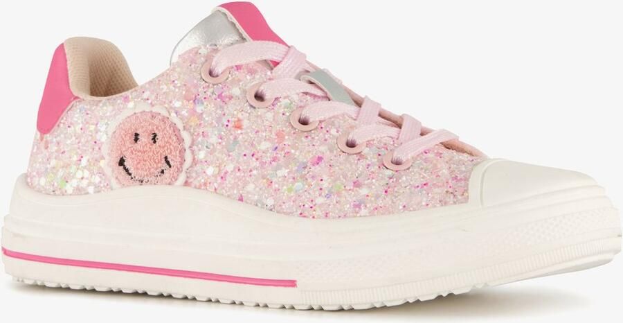 BLUE BOX hoge meisjes sneakers met glitters roze