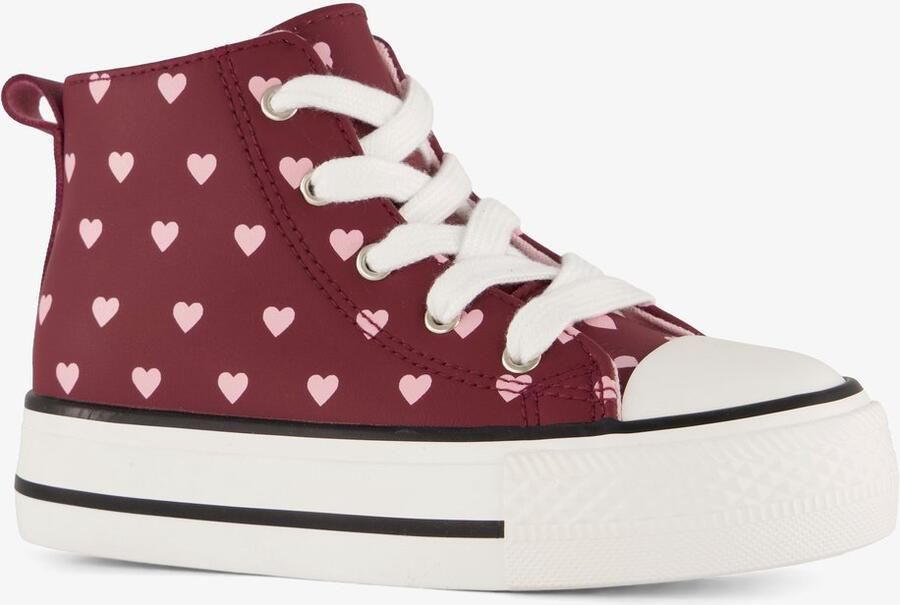 BLUE BOX hoge meisjes sneakers met hartjes roze