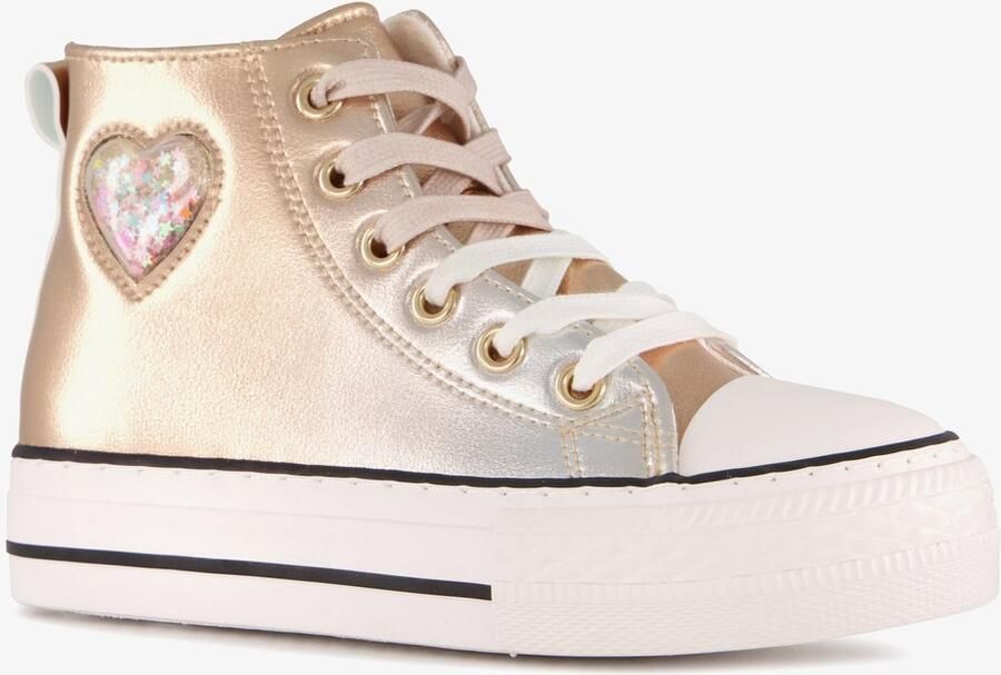 BLUE BOX hoge meisjes sneakers metallic goud