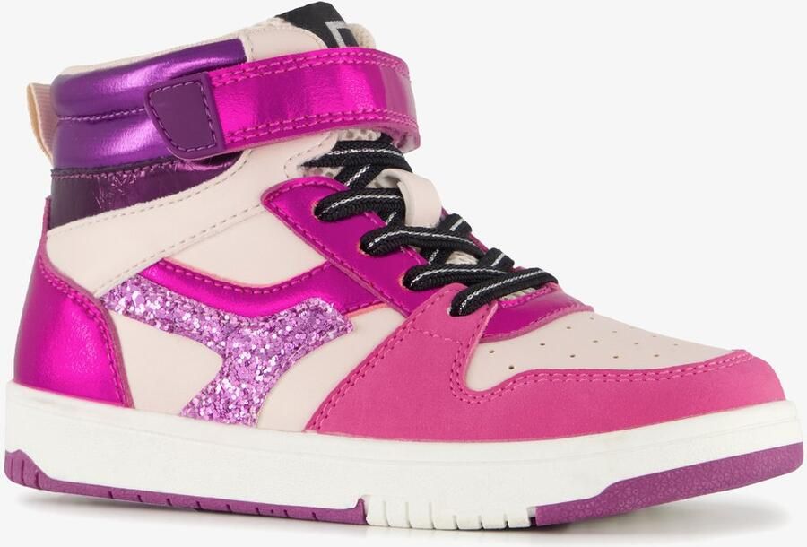BLUE BOX hoge meisjes sneakers roze met glitters
