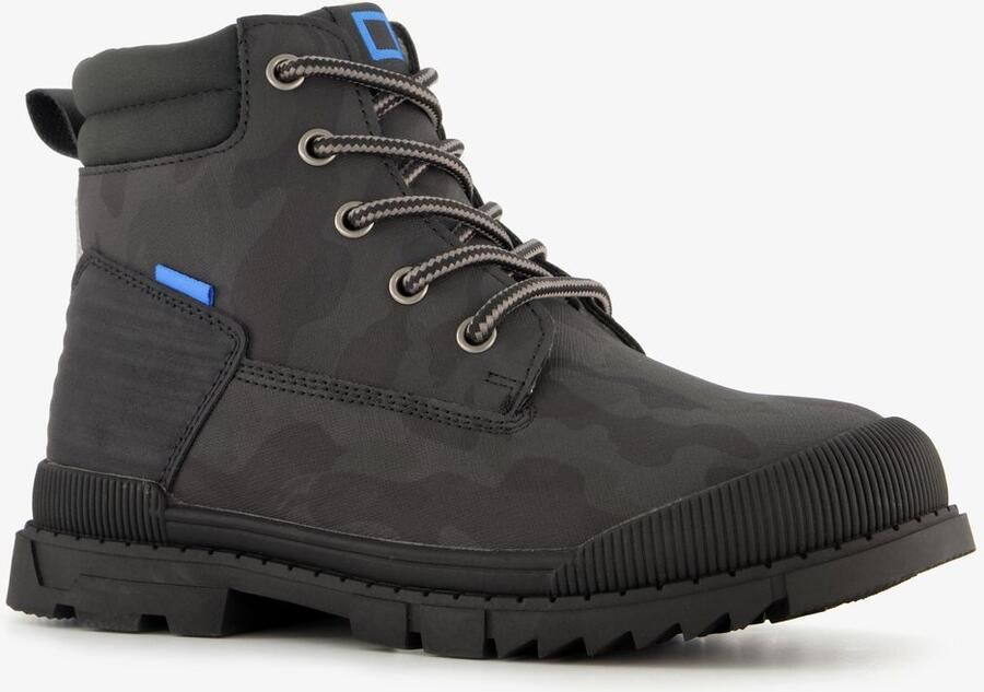BLUE BOX jongens veterboots met camouflage zwart