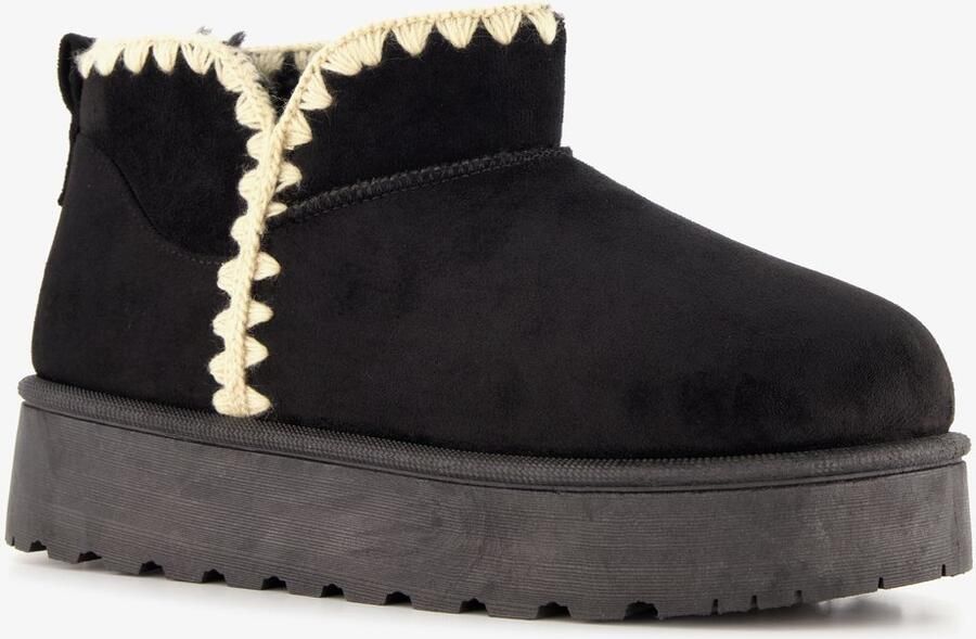 BLUE BOX lage gevoerde dames boots zwart