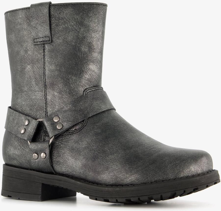 BLUE BOX meisjes biker boots zilver
