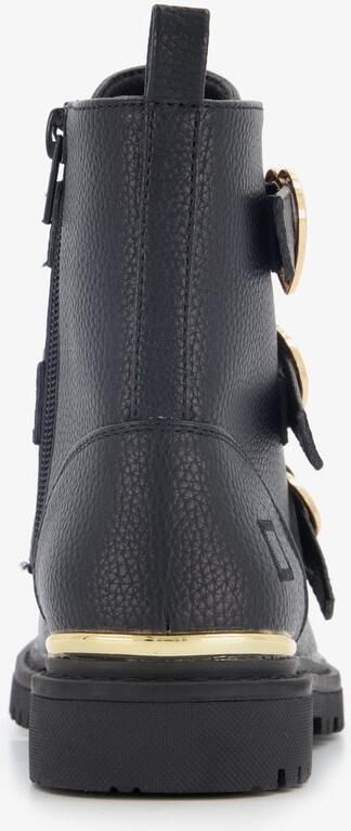 BLUE BOX meisjes biker boots zwart met hartjes gespen