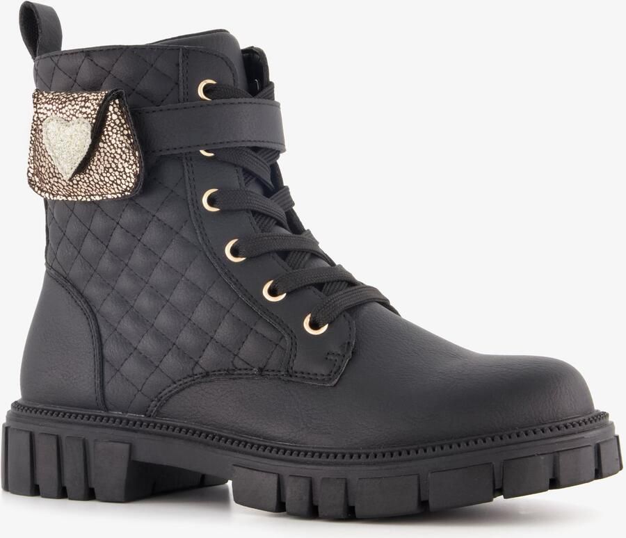 BLUE BOX meisjes boots met decoratief tasje zwart