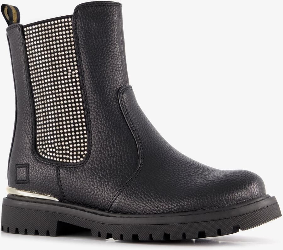 BLUE BOX meisjes Chelsea boots met studs zwart