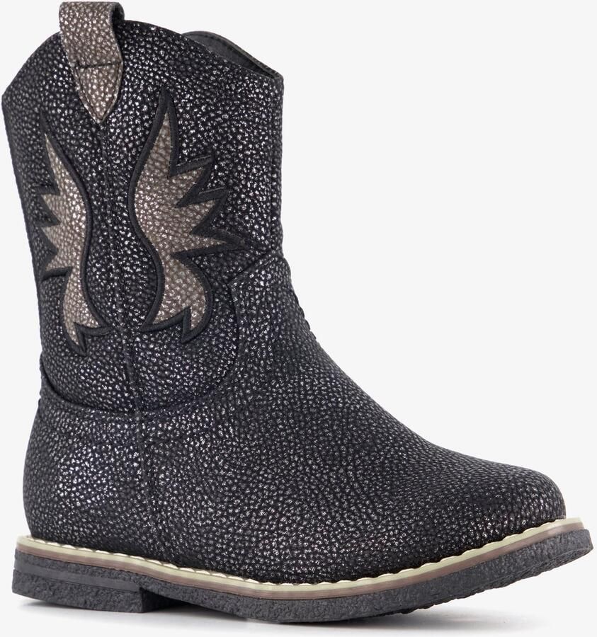 BLUE BOX meisjes cowboy western boots met glitters zwart