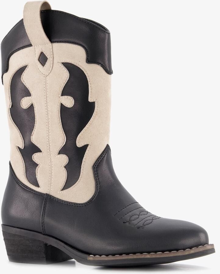 BLUE BOX meisjes cowboy western laarzen zwart beige