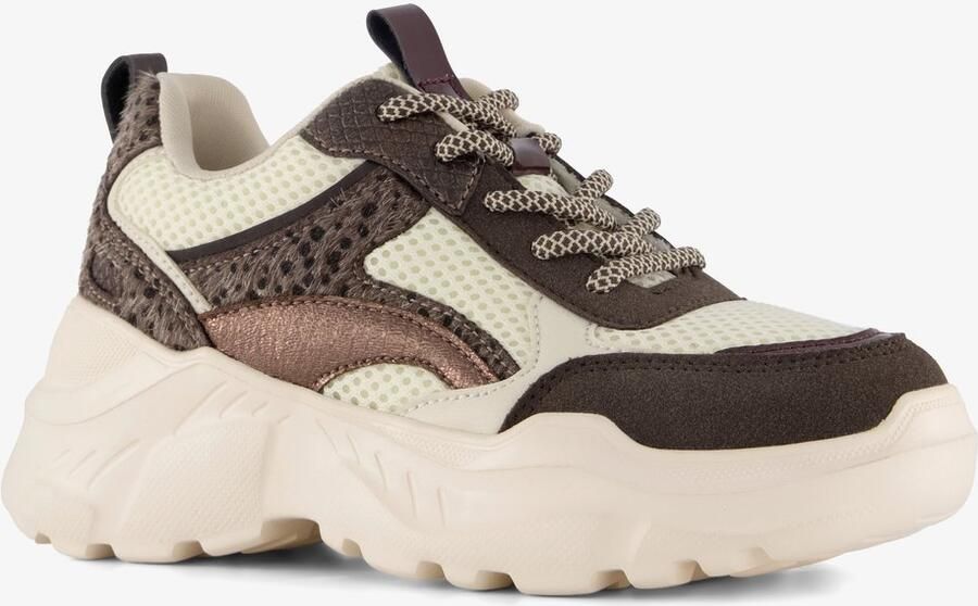 BLUE BOX meisjes dad sneakers beige bruin Uitneembare zool