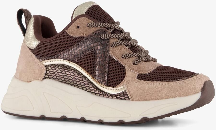 BLUE BOX meisjes dad sneakers bruin beige Uitneembare zool