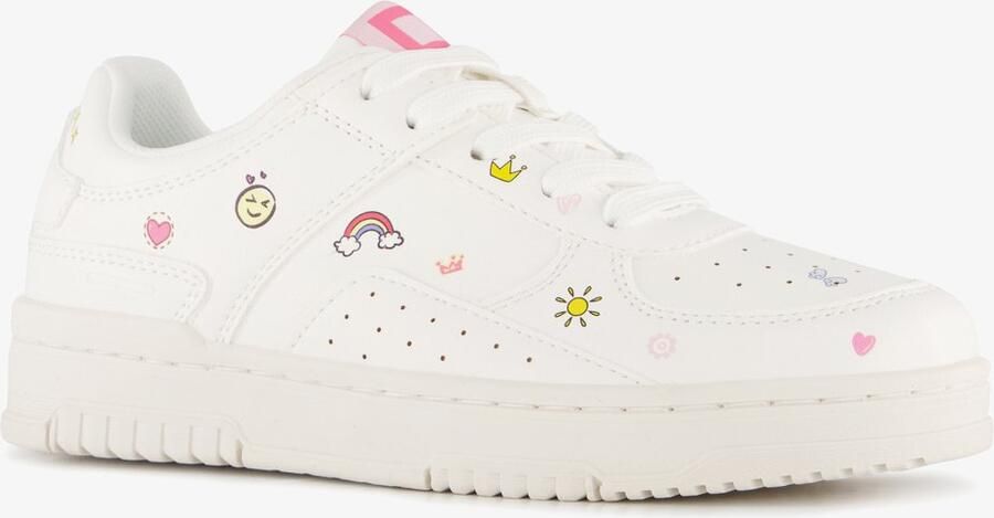 BLUE BOX meisjes sneakers met icoontjes wit Uitneembare zool