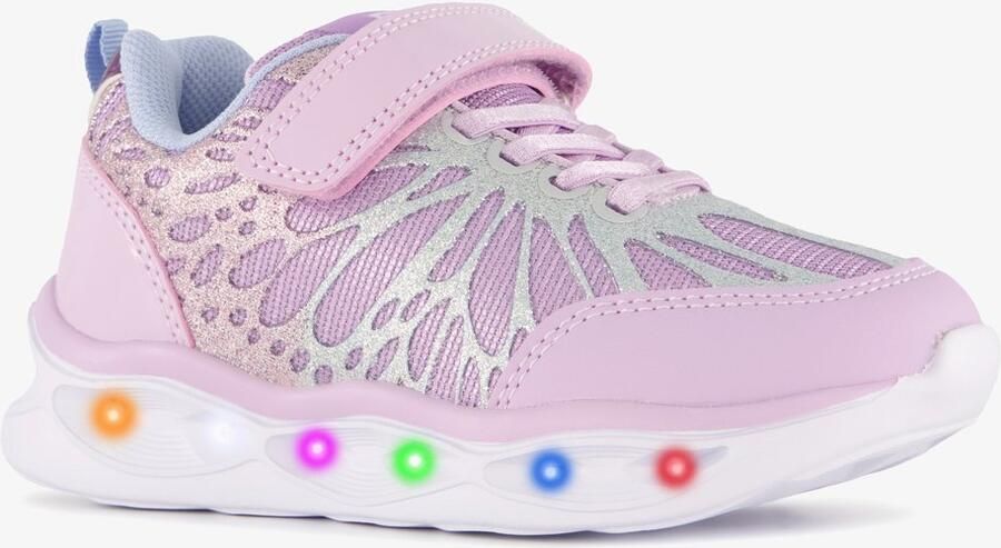 BLUE BOX meisjes sneakers met lichtjes en glitters paars