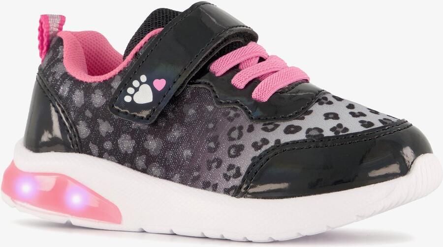 BLUE BOX meisjes sneakers met lichtjes zwart roze