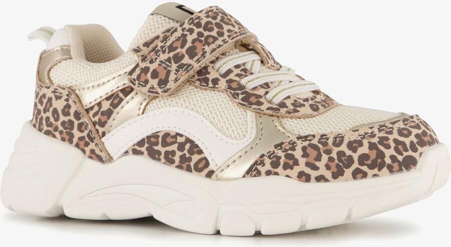 BLUE BOX meisjes sneakers met panterprint wit
