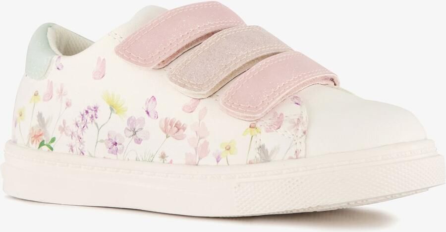 BLUE BOX meisjes sneakers wit met bloemen