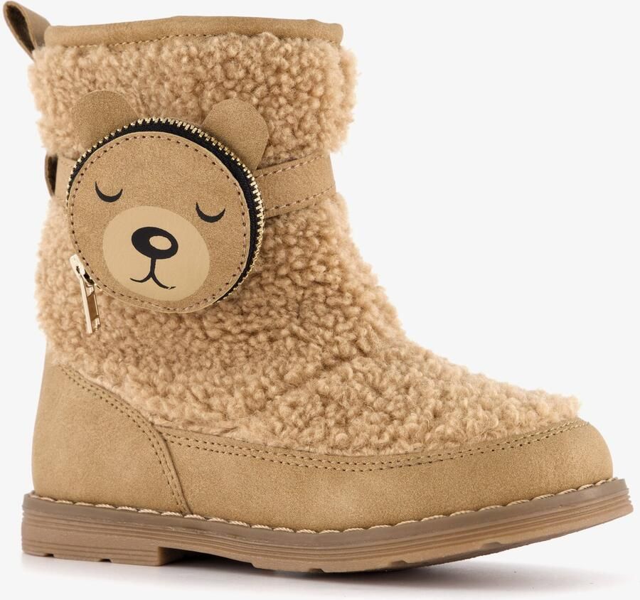 BLUE BOX meisjes teddy laarsjes met ritszakje bruin Uitneembare zool