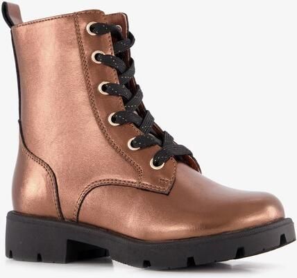 BLUE BOX meisjes veterboots brons Uitneembare zool