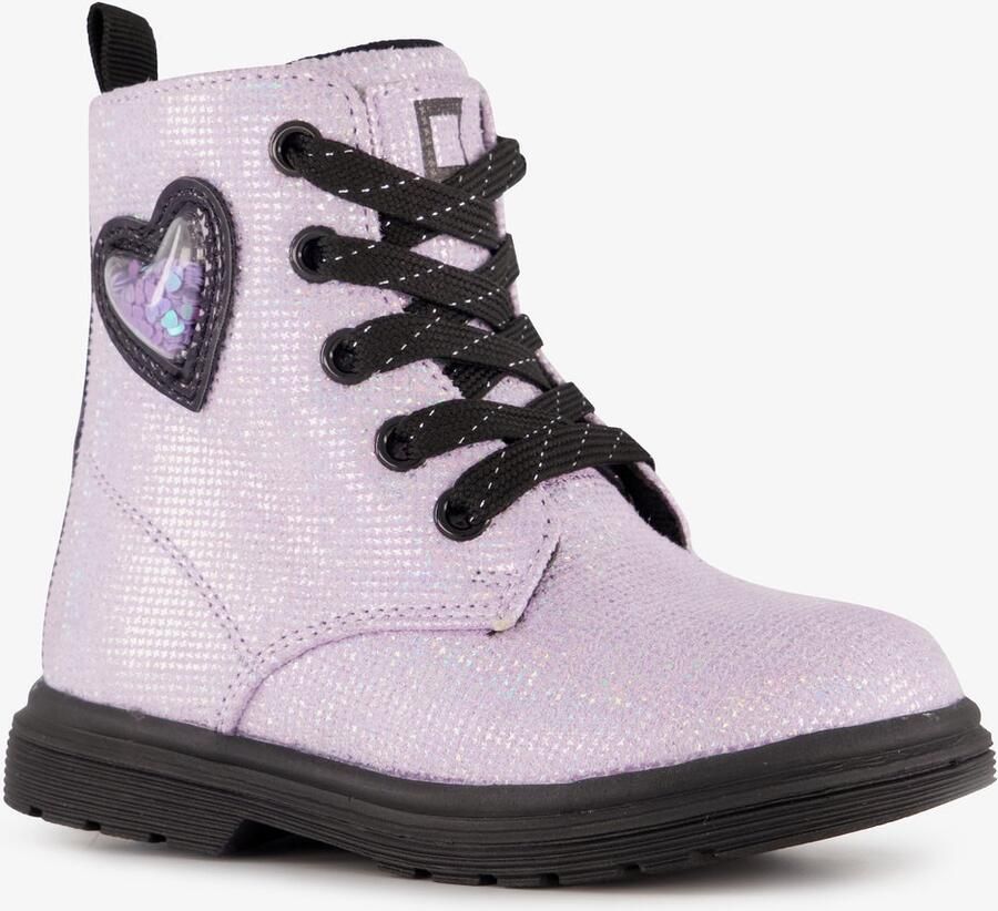 BLUE BOX meisjes veterboots met glitters lichtroze Uitneembare zool
