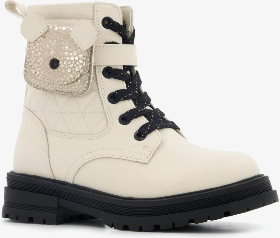 BLUE BOX meisjes veterboots met vakje wit